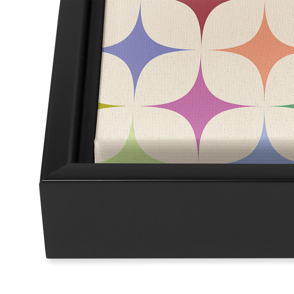 Colorful Festive Mid-Century Sparkles Framed Canvas Print Gallery Image 3