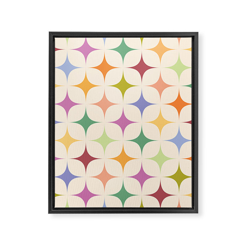 Colorful Festive Mid-Century Sparkles Framed Canvas Print Gallery Image 6