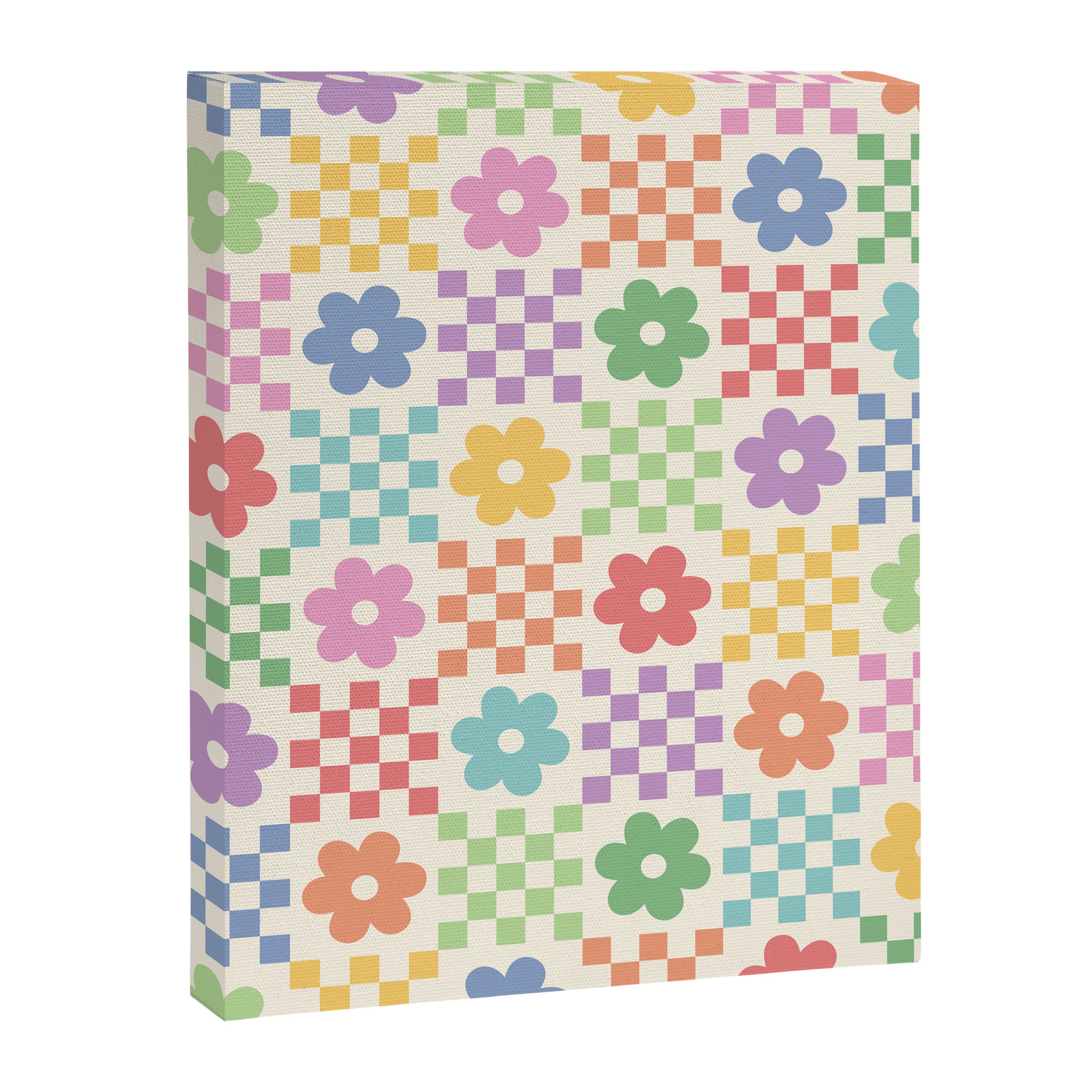 Colorful Flowers Double Checker Canvas Print Gallery Image 6