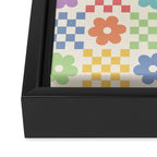 Colorful Flowers Double Checker Framed Canvas Print Gallery Image 3