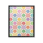 Colorful Flowers Double Checker Framed Canvas Print Gallery Image 6