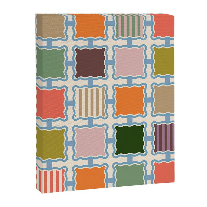 Colorful Geometric Block Grid Canvas Print Gallery Image 1