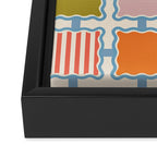 Colorful Geometric Block Grid Framed Canvas Print Gallery Image 3