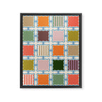 Colorful Geometric Block Grid Framed Canvas Print Gallery Image 6