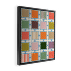 Colorful Geometric Block Grid Framed Canvas Print Gallery Image 2