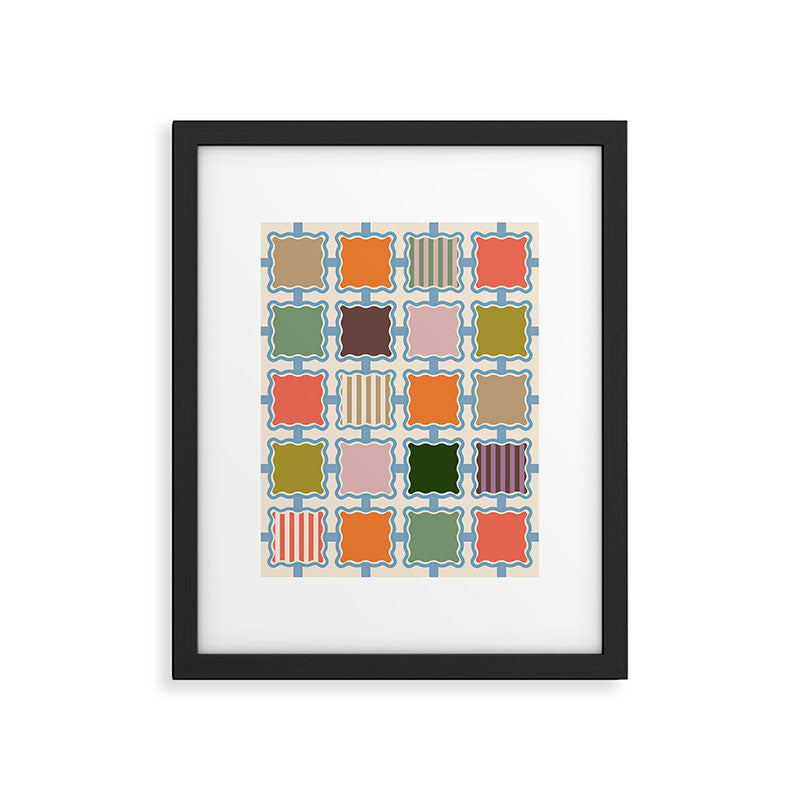 Colorful Geometric Block Grid Framed Art Print Gallery Image 5