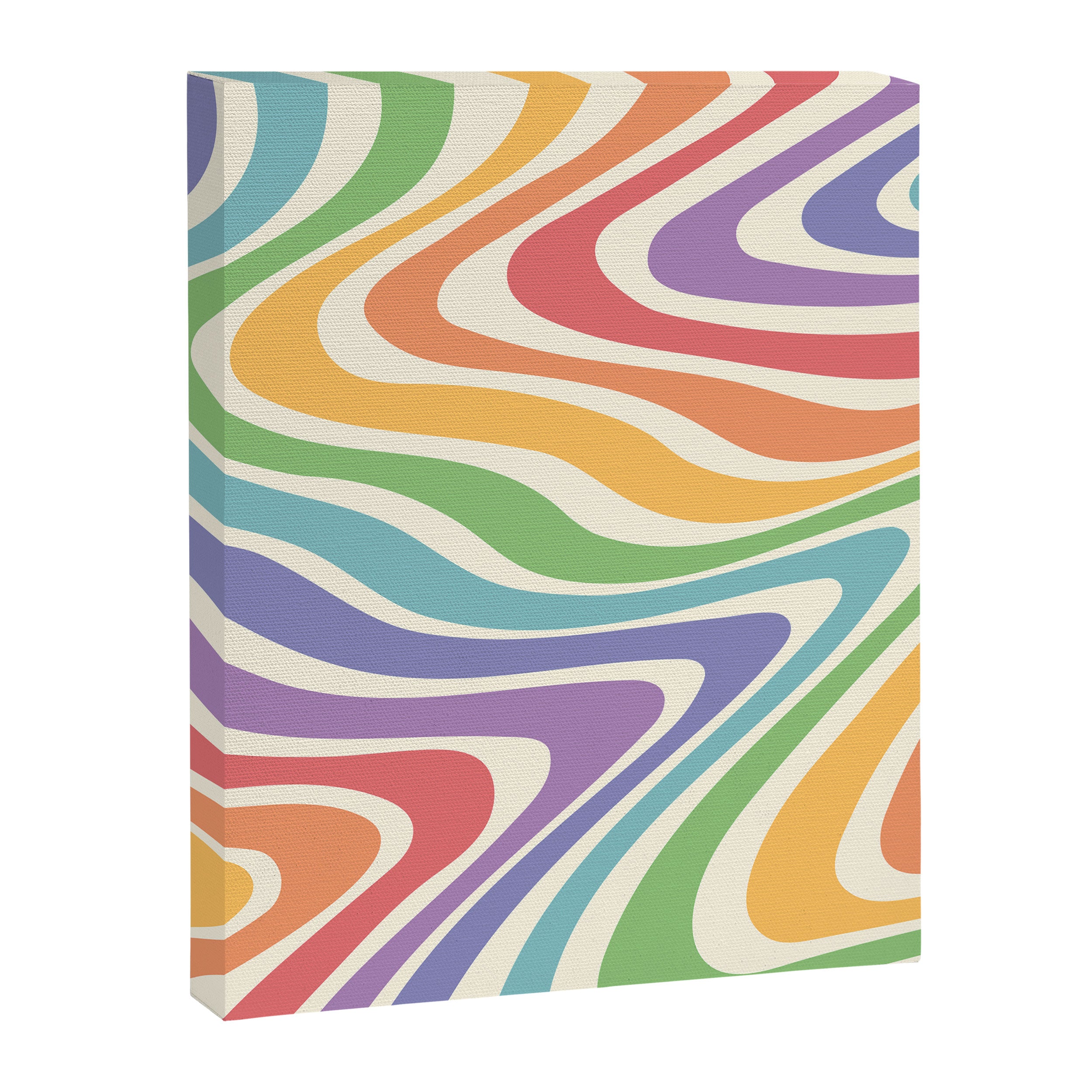 Colorful Rainbow Warp Swirl Lines II Canvas Print Gallery Image 6