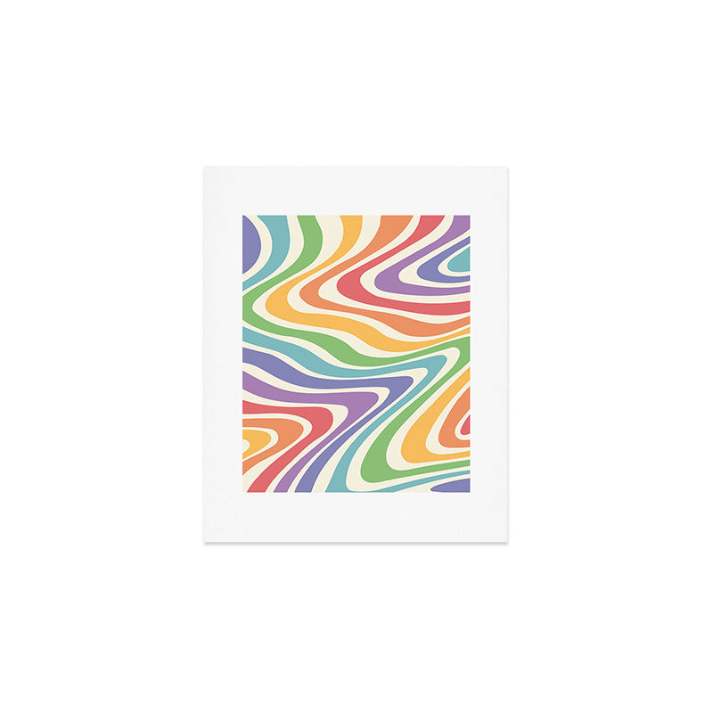 Colorful Rainbow Warp Swirl Lines II Art Print Gallery Image 1