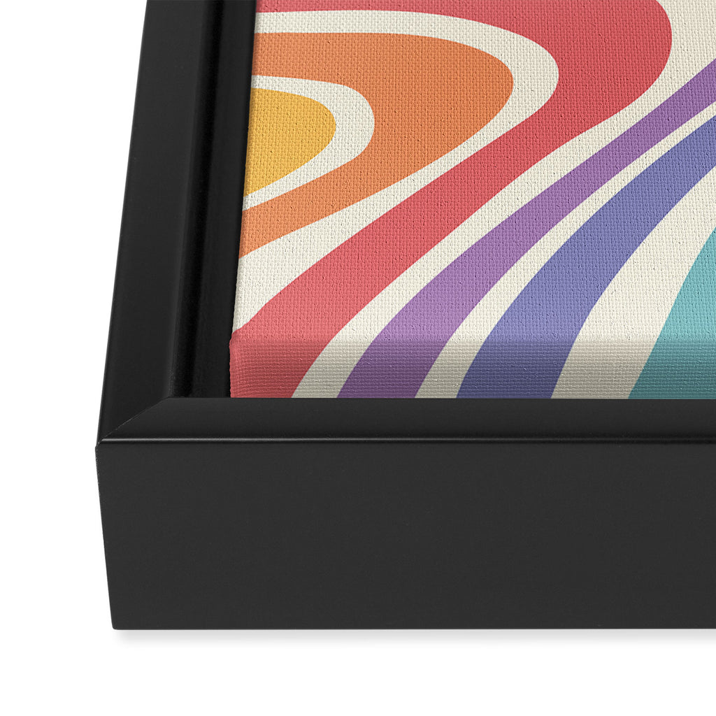 Colorful Rainbow Warp Swirl Lines II Framed Canvas Print Gallery Image 3