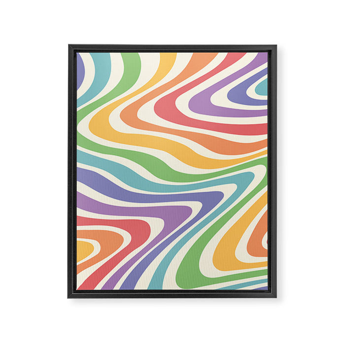 Colorful Rainbow Warp Swirl Lines II Framed Canvas Print Gallery Image 1