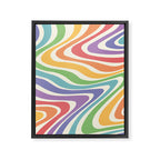 Colorful Rainbow Warp Swirl Lines II Framed Canvas Print Gallery Image 6