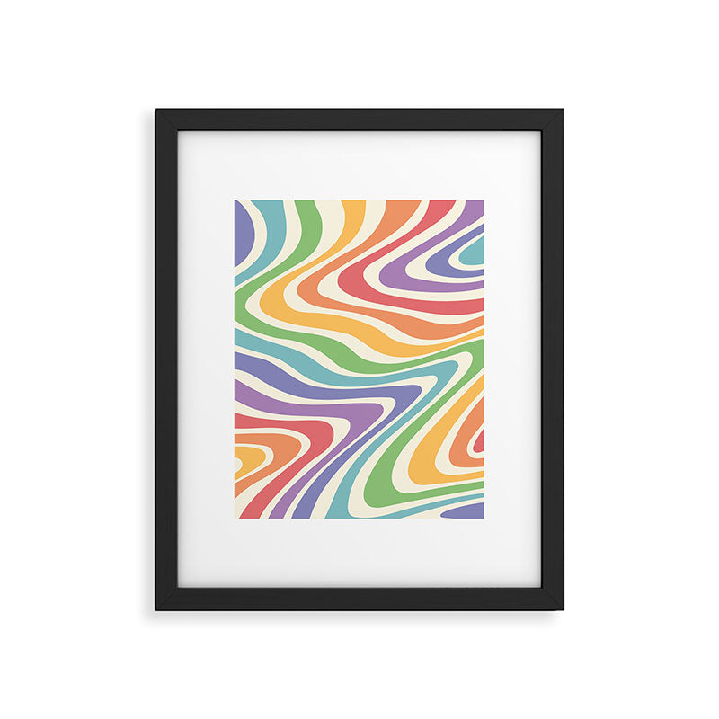 Colorful Rainbow Warp Swirl Lines II Framed Art Print Gallery Image 5