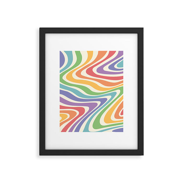 Colorful Rainbow Warp Swirl Lines II Framed Art Print Gallery Image 1