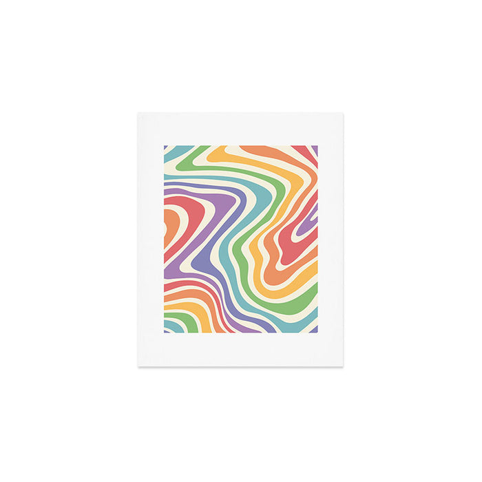 Colorful Rainbow Warp Swirl Lines I Art Print Gallery Image 1