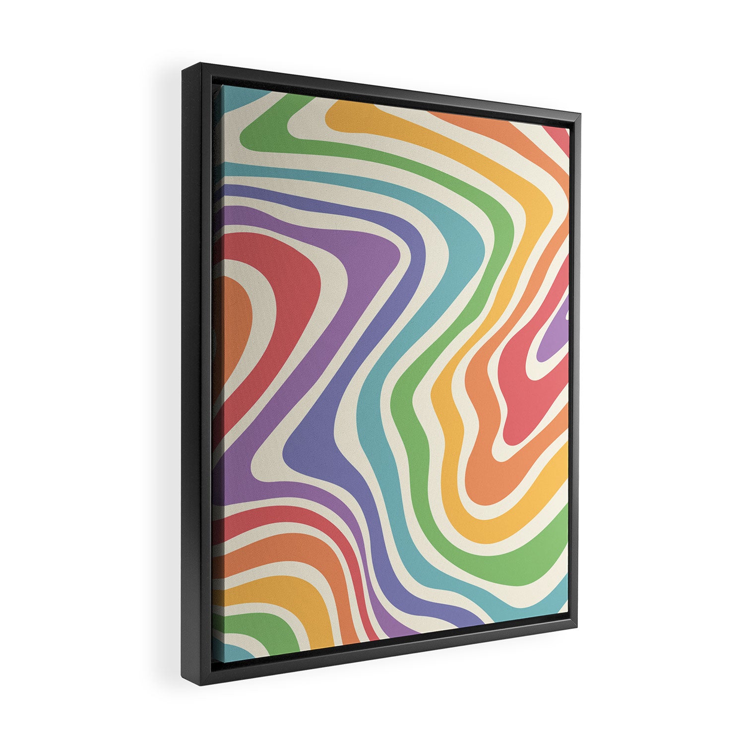 Colorful Rainbow Warp Swirl Lines I Framed Canvas Print Gallery Image 2