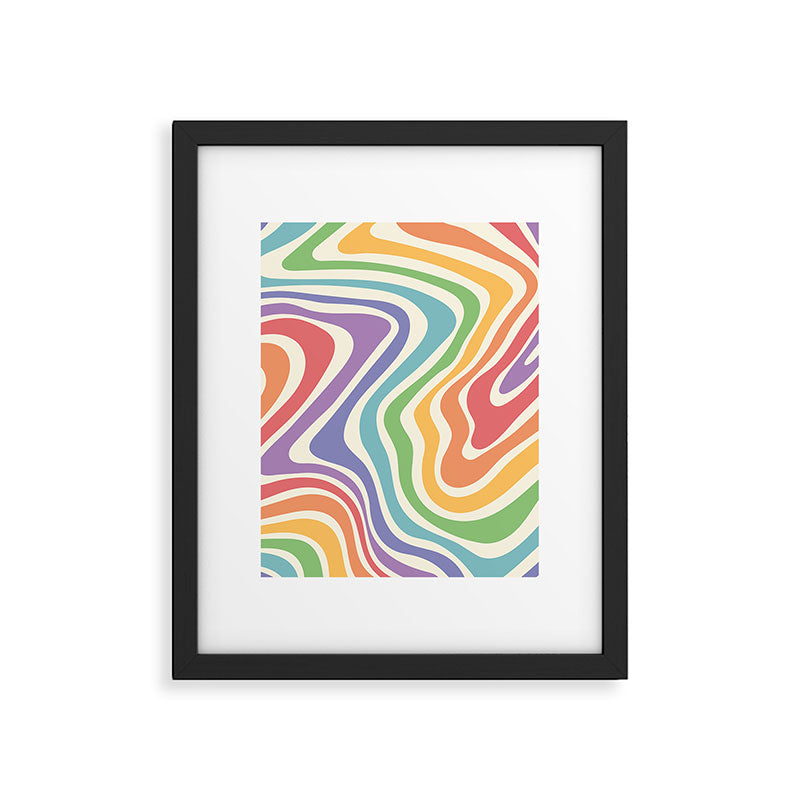 Colorful Rainbow Warp Swirl Lines I Framed Art Print Gallery Image 5