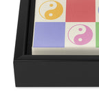 Colorful Yin Yang Checkered Pattern Framed Canvas Print Gallery Image 3