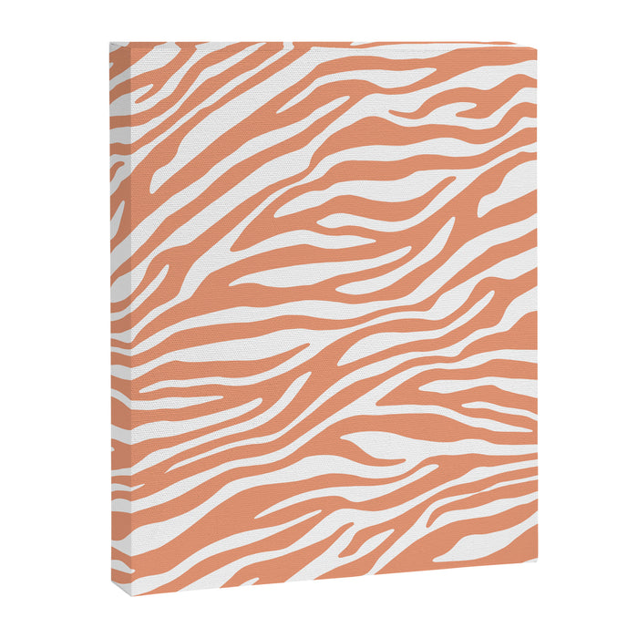 Coral Zebra Animal Print Canvas Print Gallery Image 1