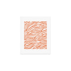 Coral Zebra Animal Print Art Print Gallery Image 1