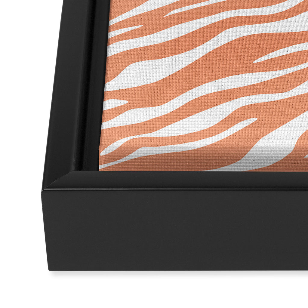 Coral Zebra Animal Print Framed Canvas Print Gallery Image 3