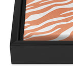 Coral Zebra Animal Print Framed Canvas Print Gallery Image 3