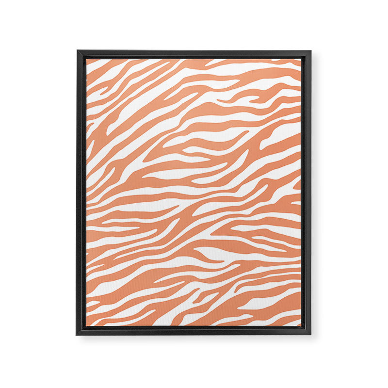 Coral Zebra Animal Print Framed Canvas Print Gallery Image 6
