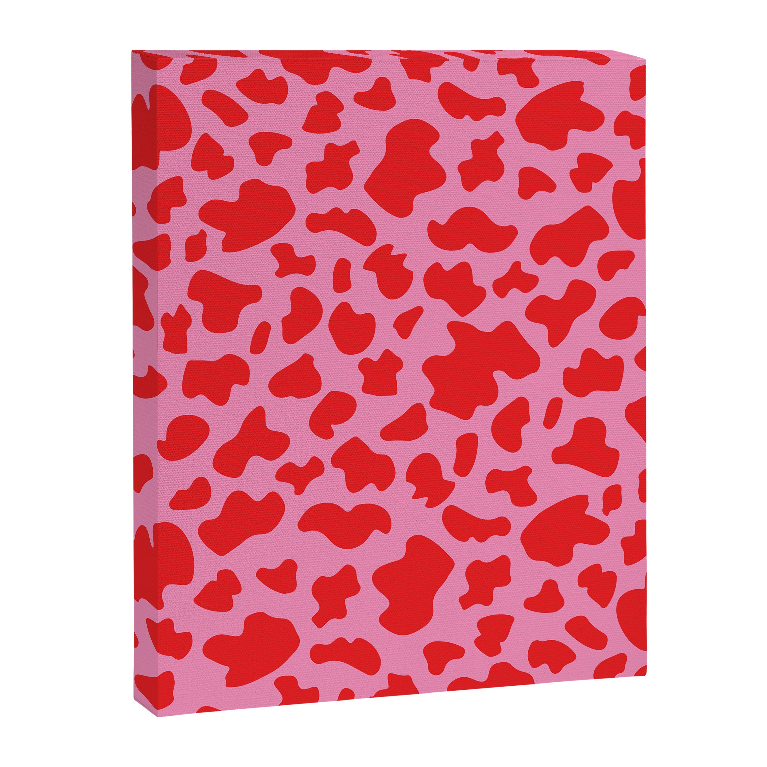 Cow Print in Pink and Red Canvas Print Gallery Image 6