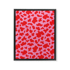 Cow Print in Pink and Red Framed Canvas Print Gallery Image 6