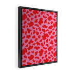 Cow Print in Pink and Red Framed Canvas Print Gallery Image 2