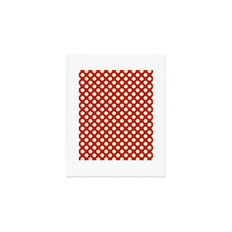 Cream on Red Polka Dot  Art Print Gallery Image 1