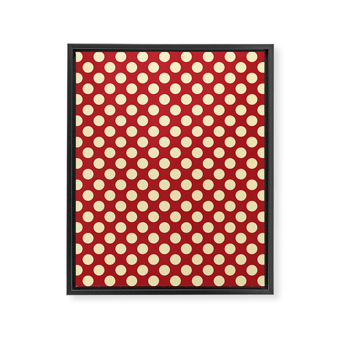 Cream on Red Polka Dot  Framed Canvas Print Gallery Image 1