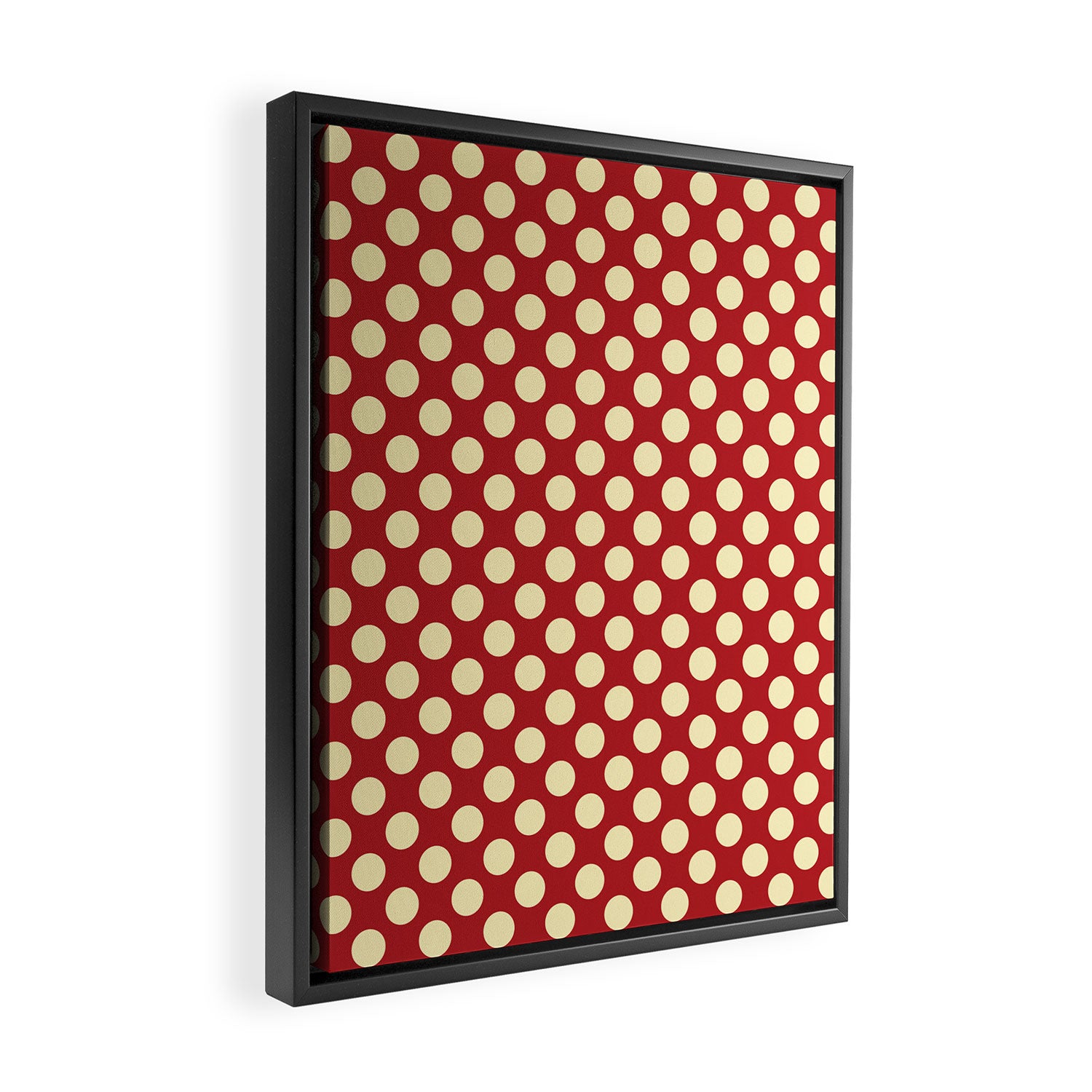 Cream on Red Polka Dot  Framed Canvas Print Gallery Image 2