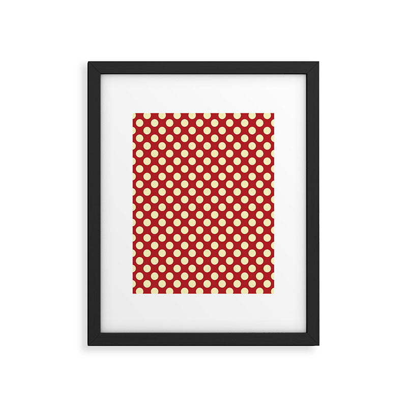 Cream on Red Polka Dot  Framed Art Print Gallery Image 6