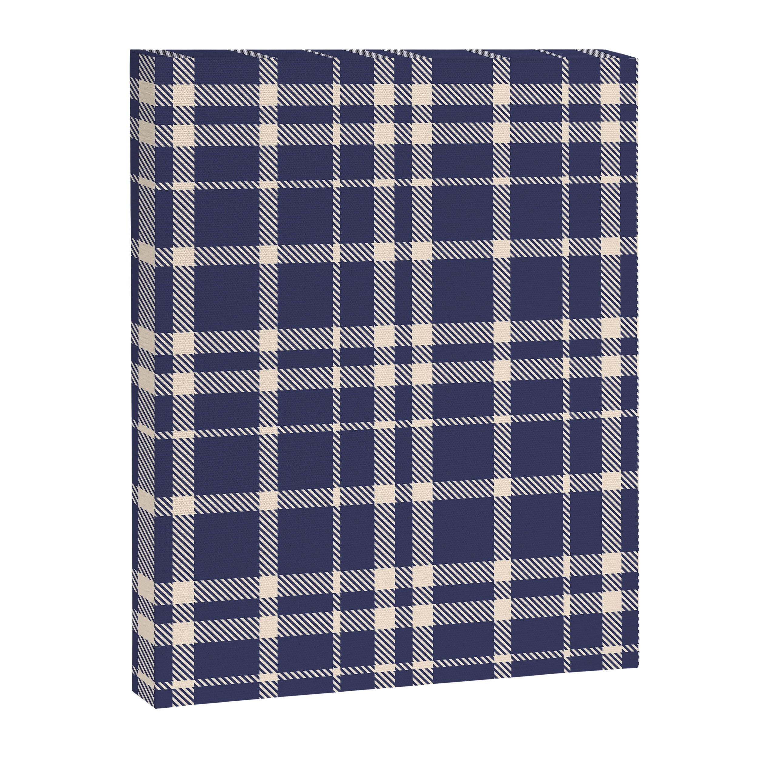 Denim Blue & White Festive Plaid Canvas Print Gallery Image 6