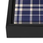 Denim Blue & White Festive Plaid Framed Canvas Print Gallery Image 3
