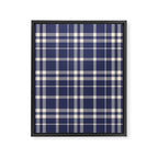 Denim Blue & White Festive Plaid Framed Canvas Print Gallery Image 6