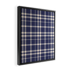 Denim Blue & White Festive Plaid Framed Canvas Print Gallery Image 2