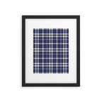 Denim Blue & White Festive Plaid Framed Art Print Gallery Image 5