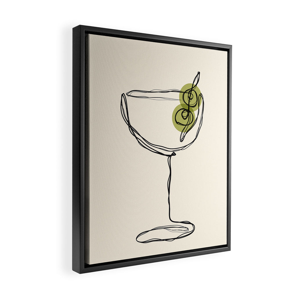 Dirty Martini Cocktail Drink Framed Canvas Print Gallery Image 2