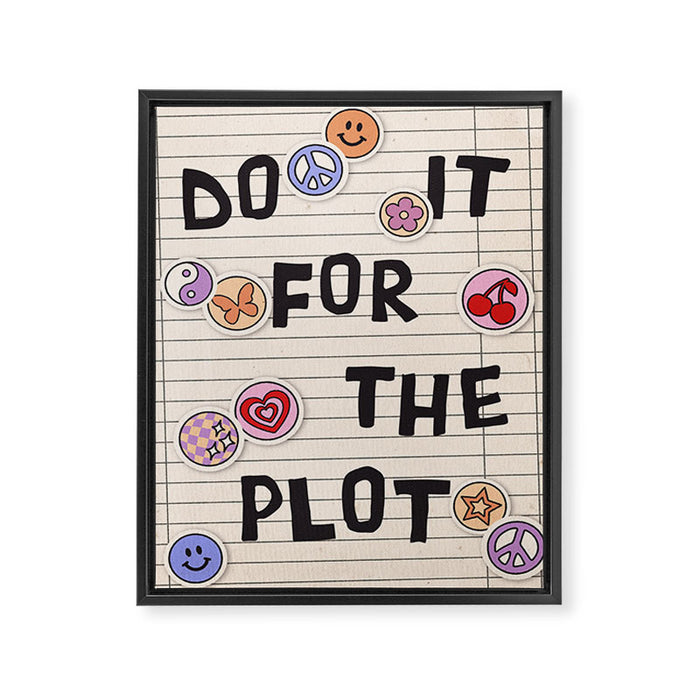 Do It For The Plot Y2k Stickers Framed Canvas Print Gallery Image 1