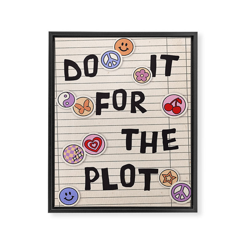 Do It For The Plot Y2k Stickers Framed Canvas Print Gallery Image 6