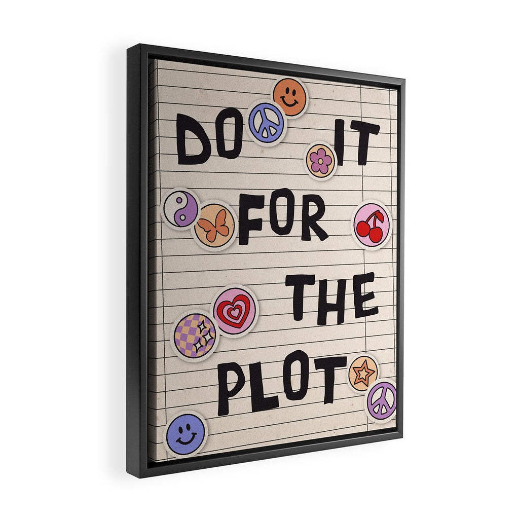 Do It For The Plot Y2k Stickers Framed Canvas Print Gallery Image 2