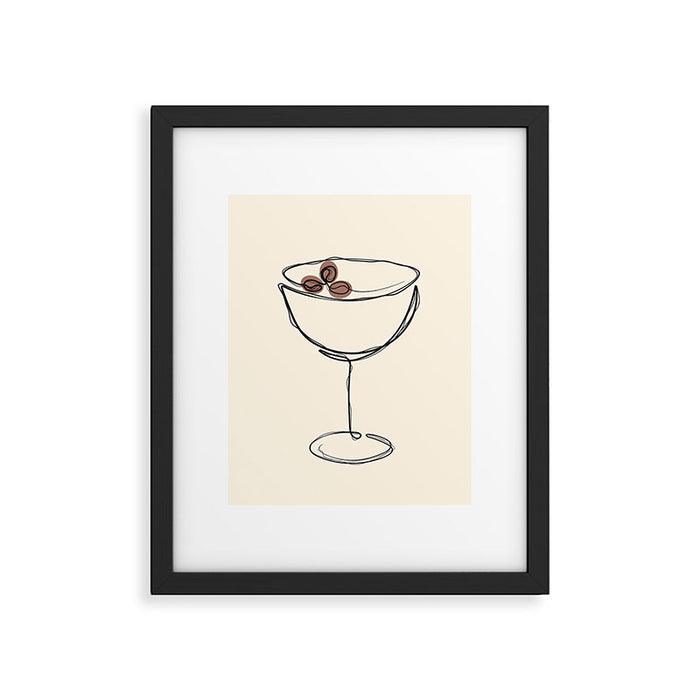 Espresso Martini Cocktail Drink Line Art Framed Art Print Gallery Image 1