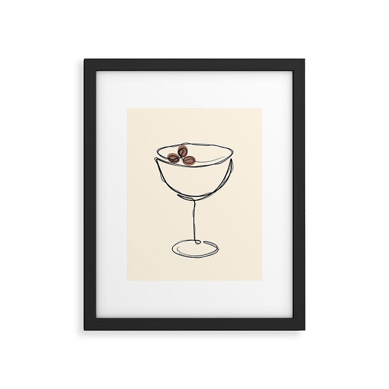 Espresso Martini Cocktail Drink Line Art Framed Art Print Gallery Image 5