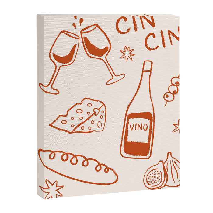 Fancy Dinner. Cheese and Wine Canvas Print Gallery Image 1