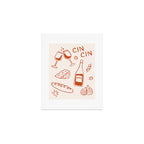 Fancy Dinner. Cheese and Wine Art Print Gallery Image 1