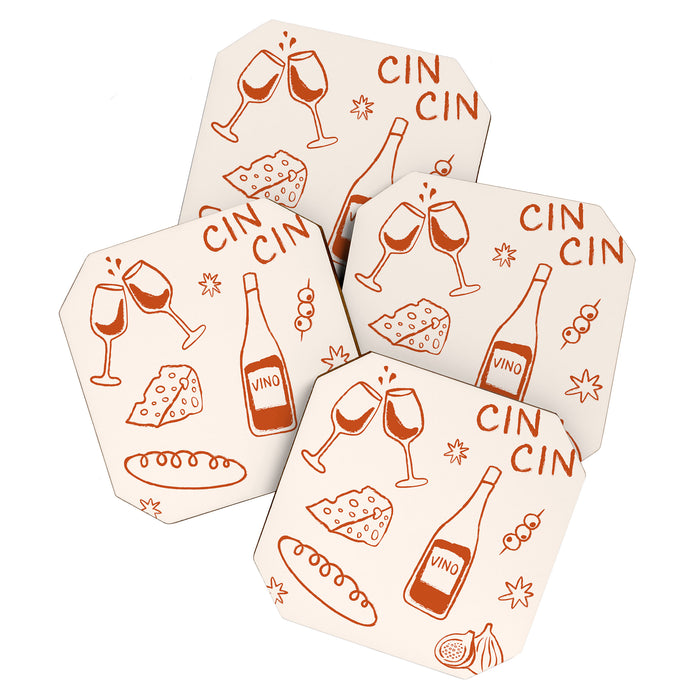 Fancy Dinner. Cheese and Wine Coaster Gallery Image 1