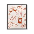 Fancy Dinner. Cheese and Wine Framed Canvas Print Gallery Image 8