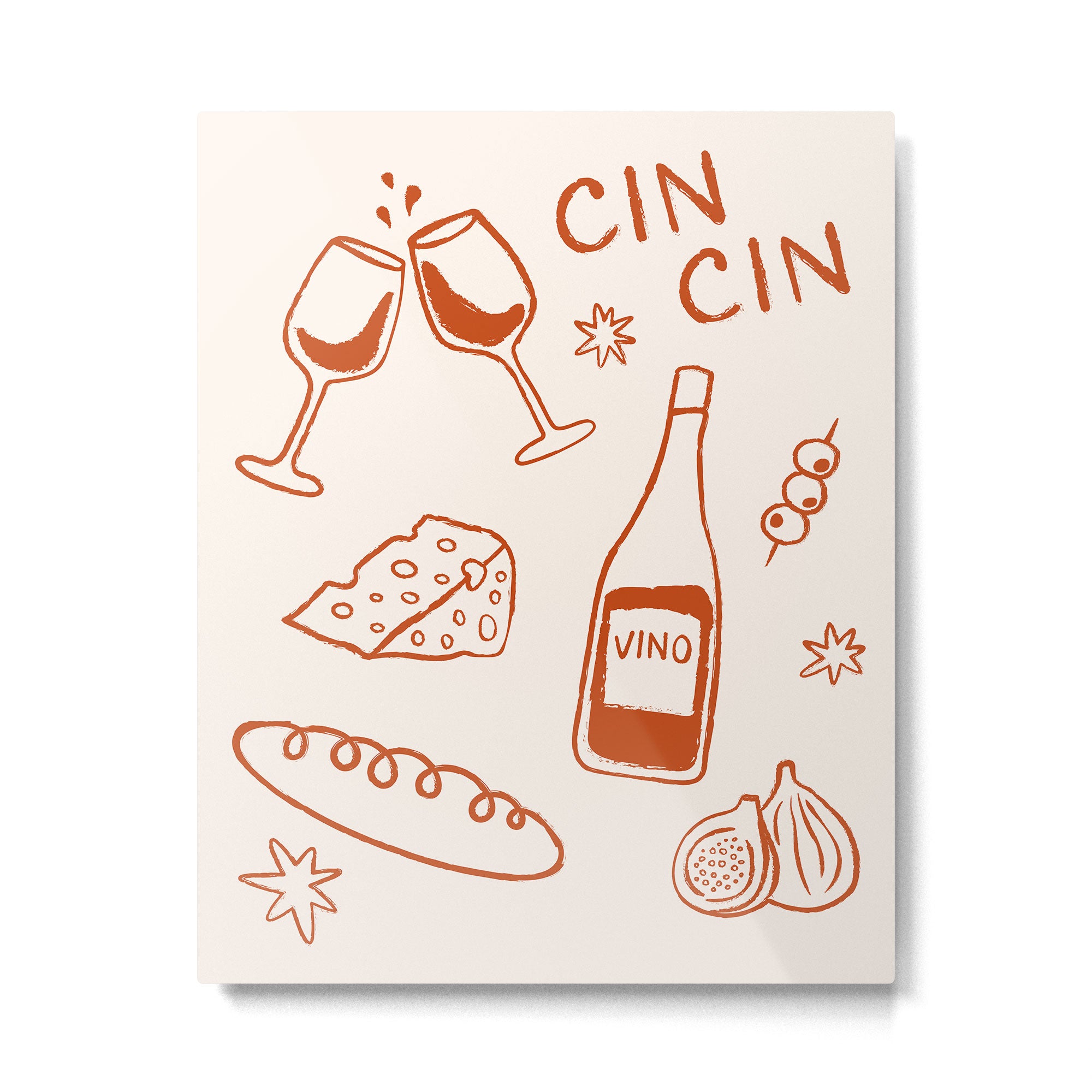 Fancy Dinner. Cheese and Wine Metal Print Gallery Image 6