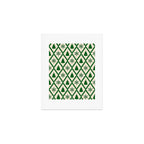 Festive Christmas Check in Green & Off White Art Print Gallery Image 1